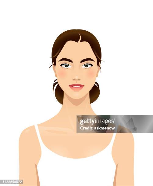 confident young woman - different eye color stock illustrations
