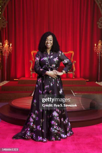 Shonda Rhimes visits The Queen’s Ball: A Bridgerton Experience in New York on April 30, 2023. (Photo by Ilya S. Savenok/Getty Images for Netflix