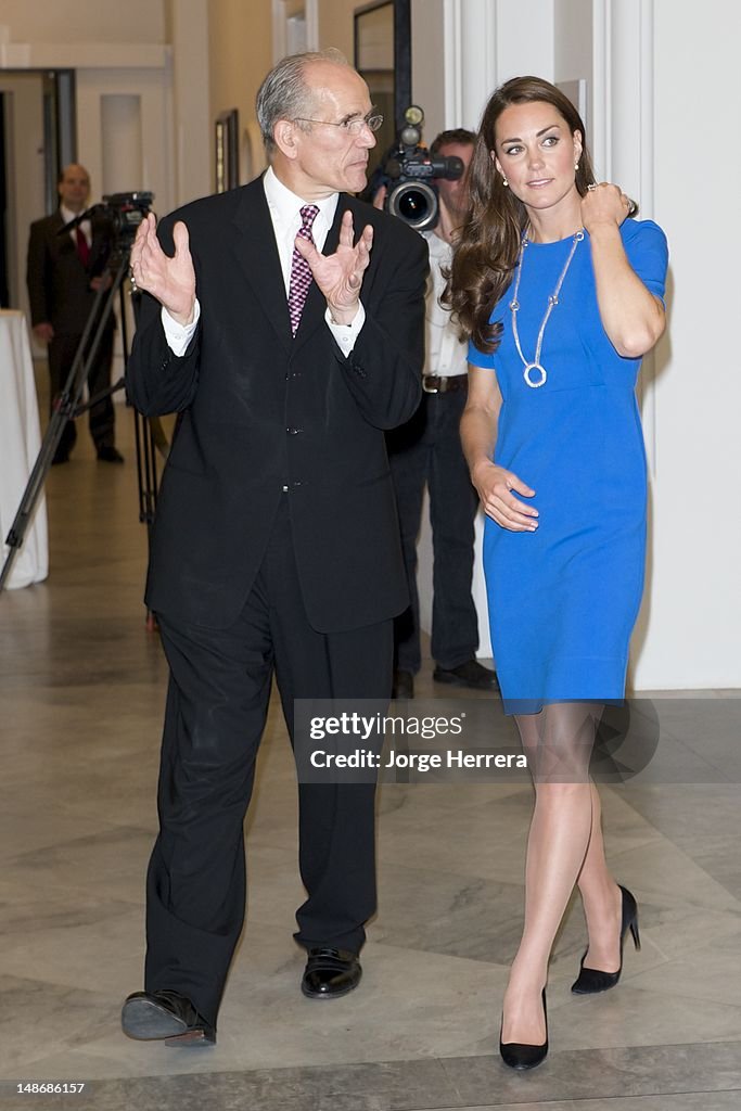 Duchess of Cambridge Visits The National Portrait Gallery's Road to 2012: Aiming High Exhibition