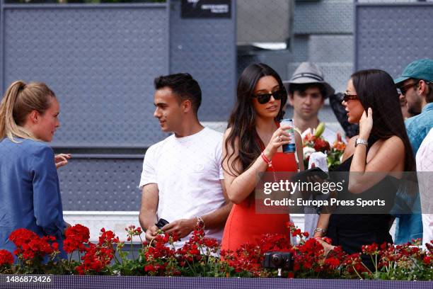 Esmeralda Moya, Sergio Reguilon, Marta Diaz and Patricia Noarbe are seen during the match between Paula Badosa of Spain and Maria Sakkari of Greece...