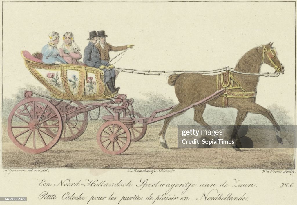 Two couples in a carriage. Bottom right: Pl. 6