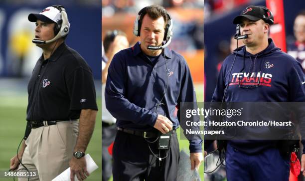 The Texans' only three head coaches, from past to present: Dom Capers, Gary Kubiak and Bill O'Brien.