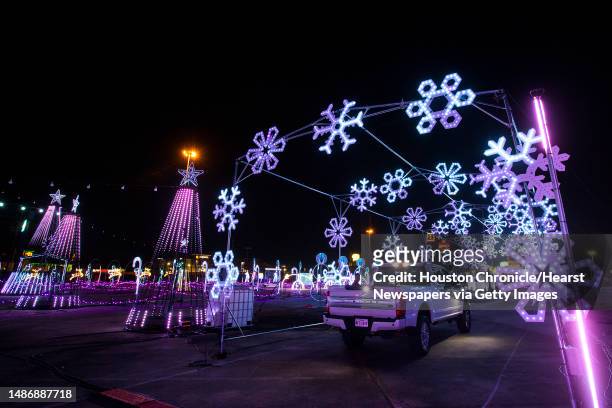Scenes from The Light Park, a new drive-through holiday experience are shown Monday, Nov. 2, 2020 in Spring. The attractions include a 700-foot long...