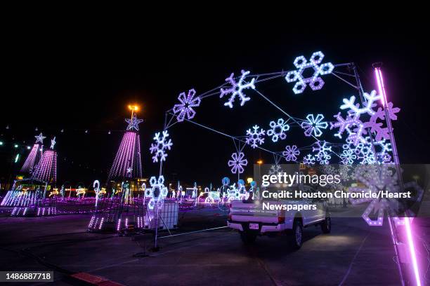 Scenes from The Light Park, a new drive-through holiday experience are shown Monday, Nov. 2, 2020 in Spring. The attractions include a 700-foot long...