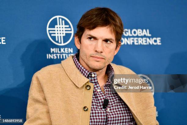 Ashton Kutcher attends the 2023 Milken Institute Global Conference at The Beverly Hilton on May 01, 2023 in Beverly Hills, California.