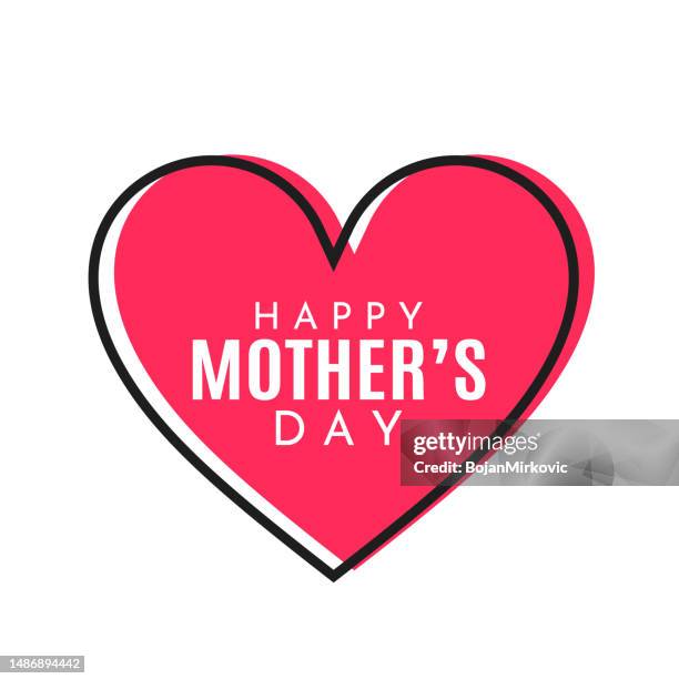 illustrazioni stock, clip art, cartoni animati e icone di tendenza di buon biglietto per la festa della mamma. vettore - mothers day text art