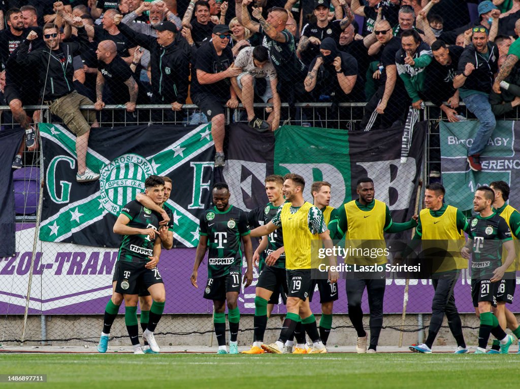 Krisztian Lisztes of Ferencvarosi TC celebrates after scoring a