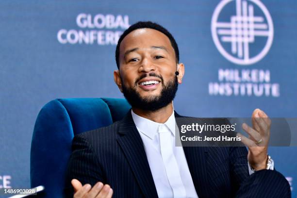 John Legend attends the 2023 Milken Institute Global Conference at The Beverly Hilton on May 01, 2023 in Beverly Hills, California.