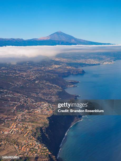 aerial view of tenerife, the largest of the canary islands - el teide national park stock pictures, royalty-free photos & images