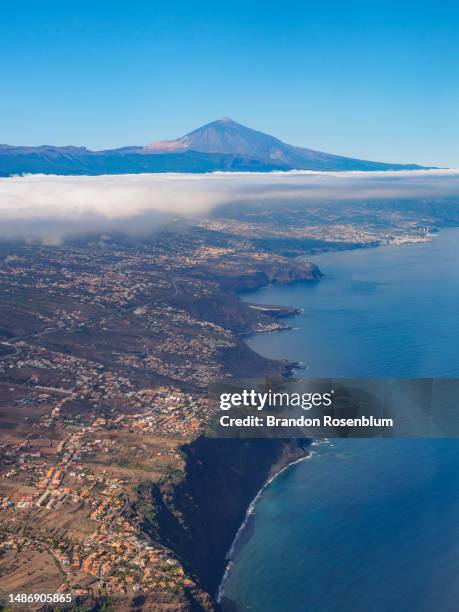 aerial view of tenerife, the largest of the canary islands - tenerife imagens e fotografias de stock