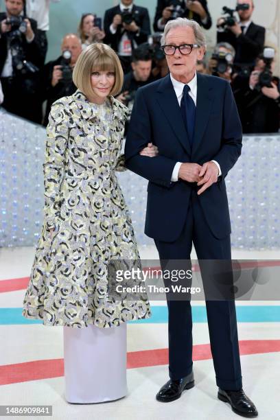 Anna Wintour and Bill Nighy attend The 2023 Met Gala Celebrating "Karl Lagerfeld: A Line Of Beauty" at The Metropolitan Museum of Art on May 01, 2023...