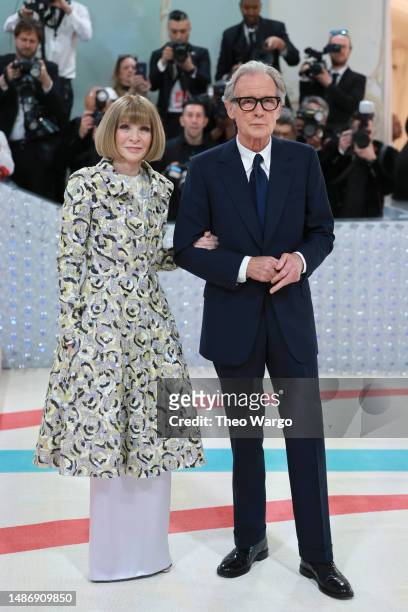 Anna Wintour and Bill Nighy attend The 2023 Met Gala Celebrating "Karl Lagerfeld: A Line Of Beauty" at The Metropolitan Museum of Art on May 01, 2023...