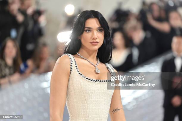 Dua Lipa attends The 2023 Met Gala Celebrating "Karl Lagerfeld: A Line Of Beauty" at The Metropolitan Museum of Art on May 01, 2023 in New York City.