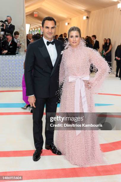 Roger Federer and Mirka Federer attend The 2023 Met Gala Celebrating "Karl Lagerfeld: A Line Of Beauty" at The Metropolitan Museum of Art on May 01,...