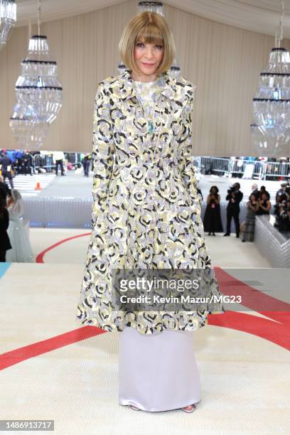 Anna Wintour attends The 2023 Met Gala Celebrating "Karl Lagerfeld: A Line Of Beauty" at The Metropolitan Museum of Art on May 01, 2023 in New York...