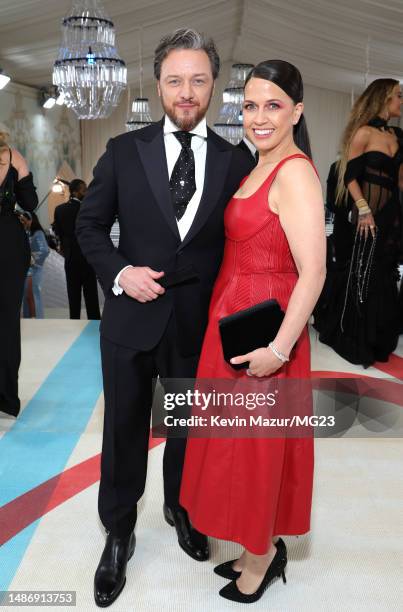 James McAvoy and Lisa Liberati attend The 2023 Met Gala Celebrating "Karl Lagerfeld: A Line Of Beauty" at The Metropolitan Museum of Art on May 01,...