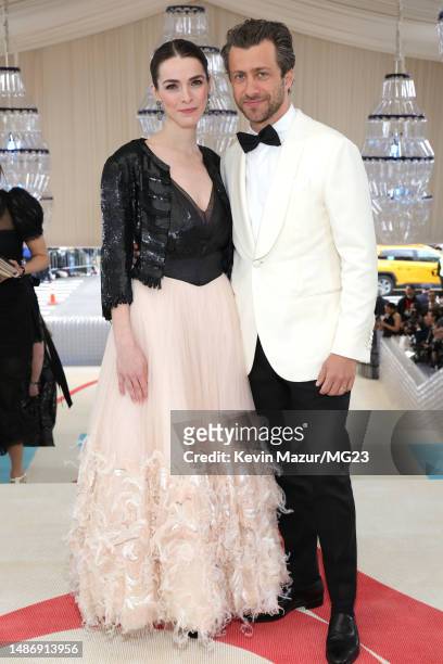 Bee Carrozzini and Francesco Carrozzini attend The 2023 Met Gala Celebrating "Karl Lagerfeld: A Line Of Beauty" at The Metropolitan Museum of Art on...