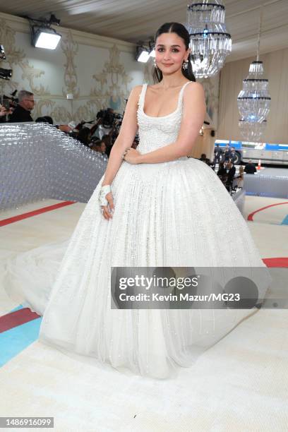 Alia Bhatt attends The 2023 Met Gala Celebrating "Karl Lagerfeld: A Line Of Beauty" at The Metropolitan Museum of Art on May 01, 2023 in New York...