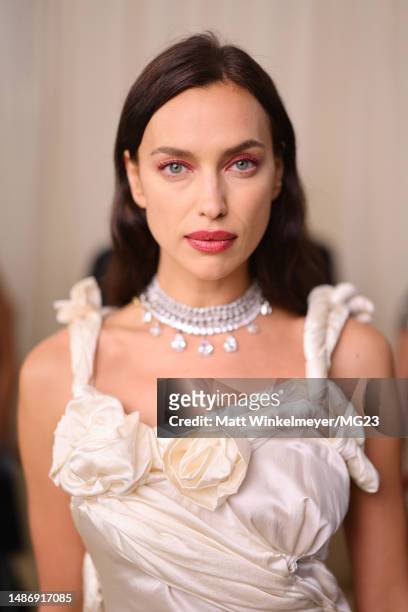 Irina Shayk attends The 2023 Met Gala Celebrating "Karl Lagerfeld: A Line Of Beauty" at The Metropolitan Museum of Art on May 01, 2023 in New York...