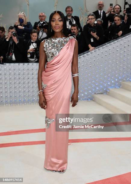 Naomi Campbell attends The 2023 Met Gala Celebrating "Karl Lagerfeld: A Line Of Beauty" at The Metropolitan Museum of Art on May 01, 2023 in New York...