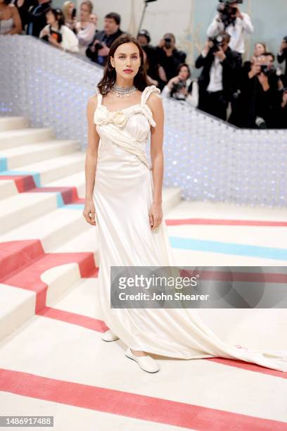 Irina Shayk attends The 2023 Met Gala Celebrating "Karl Lagerfeld: A Line Of Beauty" at The Metropolitan Museum of Art on May 01, 2023 in New York...