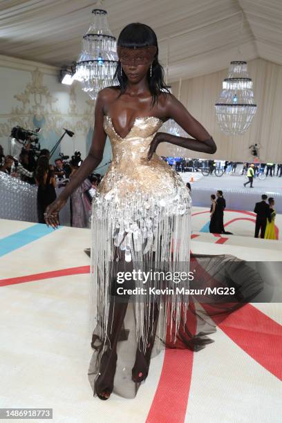 Anok Yai attends The 2023 Met Gala Celebrating "Karl Lagerfeld: A Line Of Beauty" at The Metropolitan Museum of Art on May 01, 2023 in New York City.