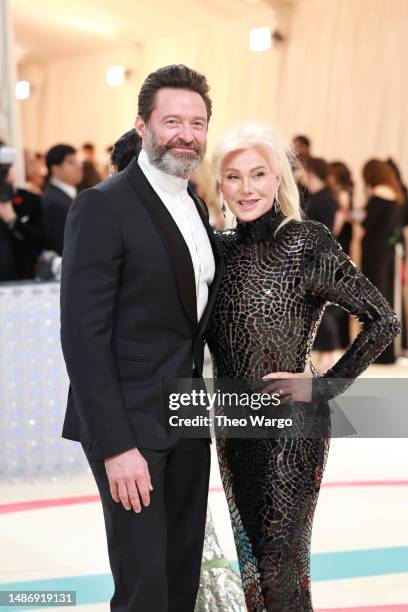 Hugh Jackman and Deborra-Lee Furness attend The 2023 Met Gala Celebrating "Karl Lagerfeld: A Line Of Beauty" at The Metropolitan Museum of Art on May...