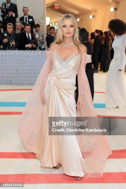 Kate Moss attends The 2023 Met Gala Celebrating "Karl Lagerfeld: A Line Of Beauty" at The Metropolitan Museum of Art on May 01, 2023 in New York City.