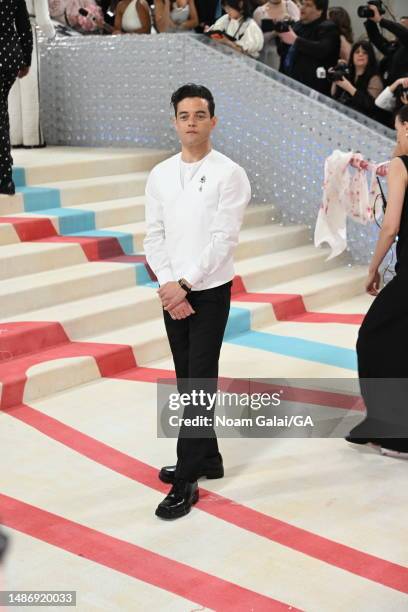 Rami Malek attends The 2023 Met Gala Celebrating "Karl Lagerfeld: A Line Of Beauty" at The Metropolitan Museum of Art on May 01, 2023 in New York...