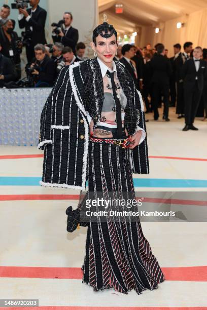 Amy Fine Collins attends The 2023 Met Gala Celebrating "Karl Lagerfeld: A Line Of Beauty" at The Metropolitan Museum of Art on May 01, 2023 in New...