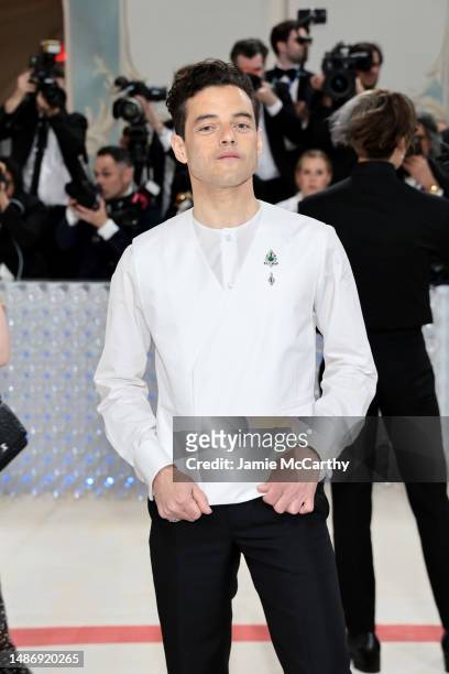 Rami Malek attends The 2023 Met Gala Celebrating "Karl Lagerfeld: A Line Of Beauty" at The Metropolitan Museum of Art on May 01, 2023 in New York...
