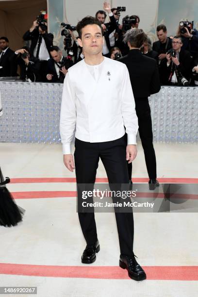 Rami Malek attends The 2023 Met Gala Celebrating "Karl Lagerfeld: A Line Of Beauty" at The Metropolitan Museum of Art on May 01, 2023 in New York...