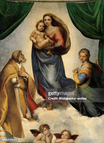 The Sistine Madonna by Raffaello Sanzio da Urbino, auch Raffael da Urbino, Raffaello Santi, Raffaello Sanzio, Raffael, italian painter, Italy,...