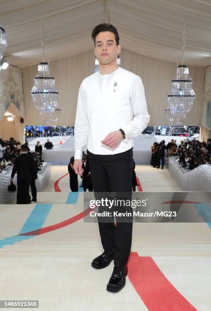 Rami Malek attends The 2023 Met Gala Celebrating "Karl Lagerfeld: A Line Of Beauty" at The Metropolitan Museum of Art on May 01, 2023 in New York...