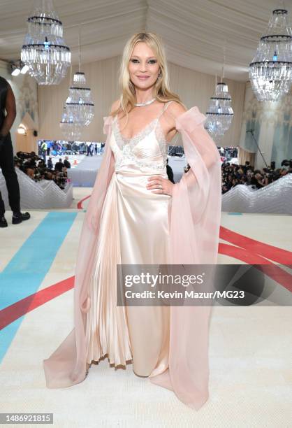 Kate Moss attends The 2023 Met Gala Celebrating "Karl Lagerfeld: A Line Of Beauty" at The Metropolitan Museum of Art on May 01, 2023 in New York City.