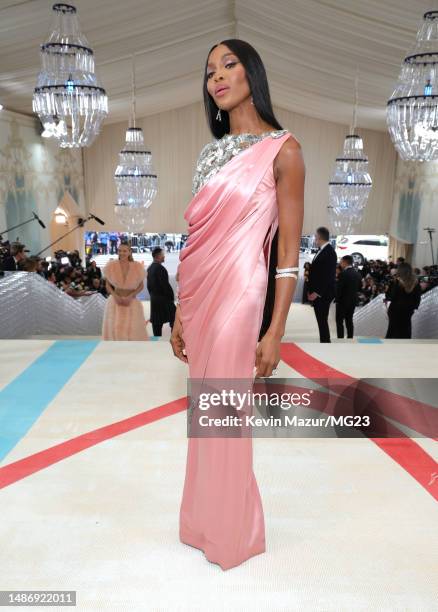 Naomi Campbell attends The 2023 Met Gala Celebrating "Karl Lagerfeld: A Line Of Beauty" at The Metropolitan Museum of Art on May 01, 2023 in New York...