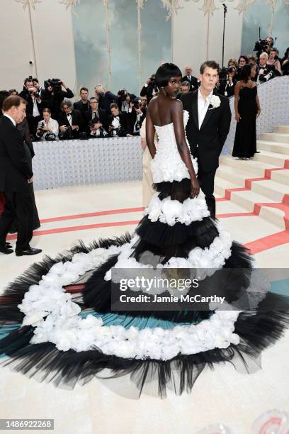 Adut Akech attends The 2023 Met Gala Celebrating "Karl Lagerfeld: A Line Of Beauty" at The Metropolitan Museum of Art on May 01, 2023 in New York...