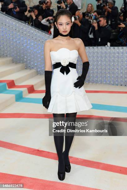 Jennie Kim attends The 2023 Met Gala Celebrating "Karl Lagerfeld: A Line Of Beauty" at The Metropolitan Museum of Art on May 01, 2023 in New York...