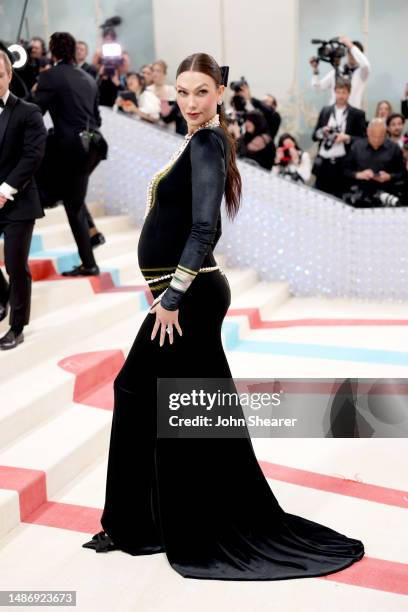 Karlie Kloss attends The 2023 Met Gala Celebrating "Karl Lagerfeld: A Line Of Beauty" at The Metropolitan Museum of Art on May 01, 2023 in New York...