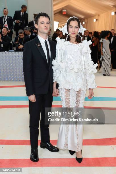 Tom Sturridge and Alexa Chung attend The 2023 Met Gala Celebrating "Karl Lagerfeld: A Line Of Beauty" at The Metropolitan Museum of Art on May 01,...