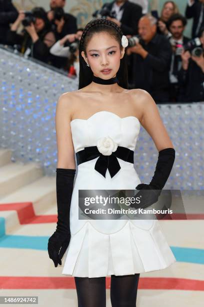 Jennie Kim attends The 2023 Met Gala Celebrating "Karl Lagerfeld: A Line Of Beauty" at The Metropolitan Museum of Art on May 01, 2023 in New York...