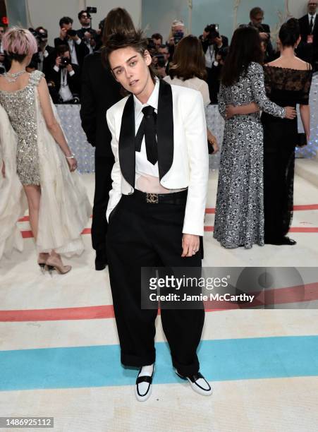 Kristen Stewart attends The 2023 Met Gala Celebrating "Karl Lagerfeld: A Line Of Beauty" at The Metropolitan Museum of Art on May 01, 2023 in New...