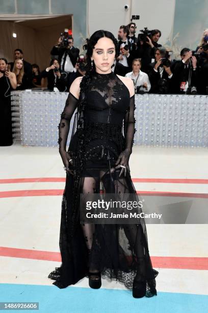 Billie Eilish attends The 2023 Met Gala Celebrating "Karl Lagerfeld: A Line Of Beauty" at The Metropolitan Museum of Art on May 01, 2023 in New York...