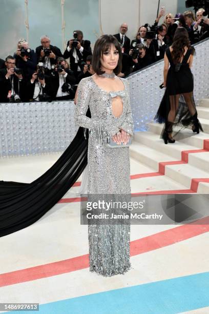 Lea Michele attends The 2023 Met Gala Celebrating "Karl Lagerfeld: A Line Of Beauty" at The Metropolitan Museum of Art on May 01, 2023 in New York...