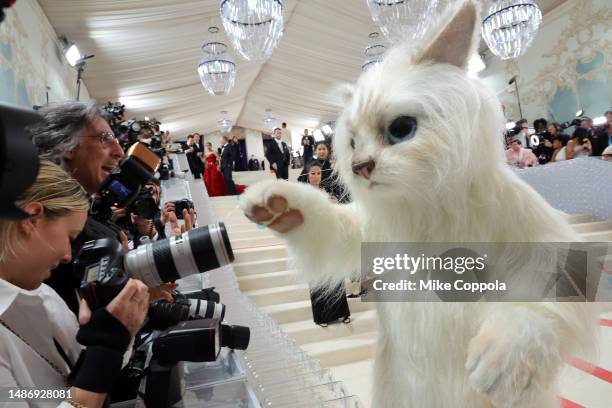 Jared Leto, dressed as Karl Lagerfeld's cat Choupette, attends The 2023 Met Gala Celebrating "Karl Lagerfeld: A Line Of Beauty" at The Metropolitan...