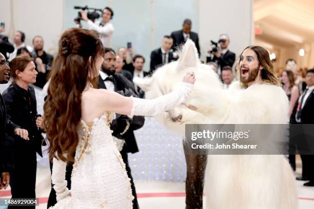 Anne Hathaway and Jared Leto, , attend The 2023 Met Gala Celebrating "Karl Lagerfeld: A Line Of Beauty" at The Metropolitan Museum of Art on May 01,...