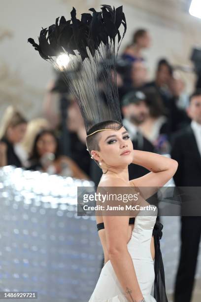 Florence Pugh attends The 2023 Met Gala Celebrating "Karl Lagerfeld: A Line Of Beauty" at The Metropolitan Museum of Art on May 01, 2023 in New York...