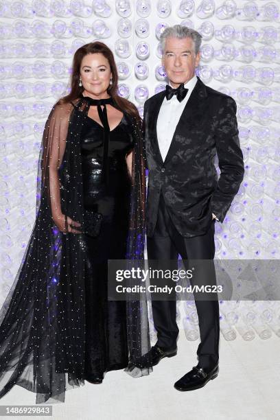 Keely Shaye Smith and Pierce Brosnan attend The 2023 Met Gala Celebrating "Karl Lagerfeld: A Line Of Beauty" at The Metropolitan Museum of Art on May...