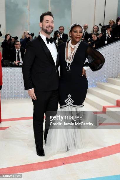 Alexis Ohanian and Serena Williams attend The 2023 Met Gala Celebrating "Karl Lagerfeld: A Line Of Beauty" at The Metropolitan Museum of Art on May...