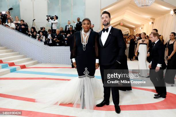 Serena Williams and Alexis Ohanian attend The 2023 Met Gala Celebrating "Karl Lagerfeld: A Line Of Beauty" at The Metropolitan Museum of Art on May...